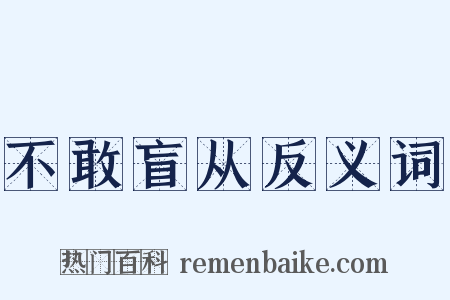 不敢盲从反义词是什么意思的图片